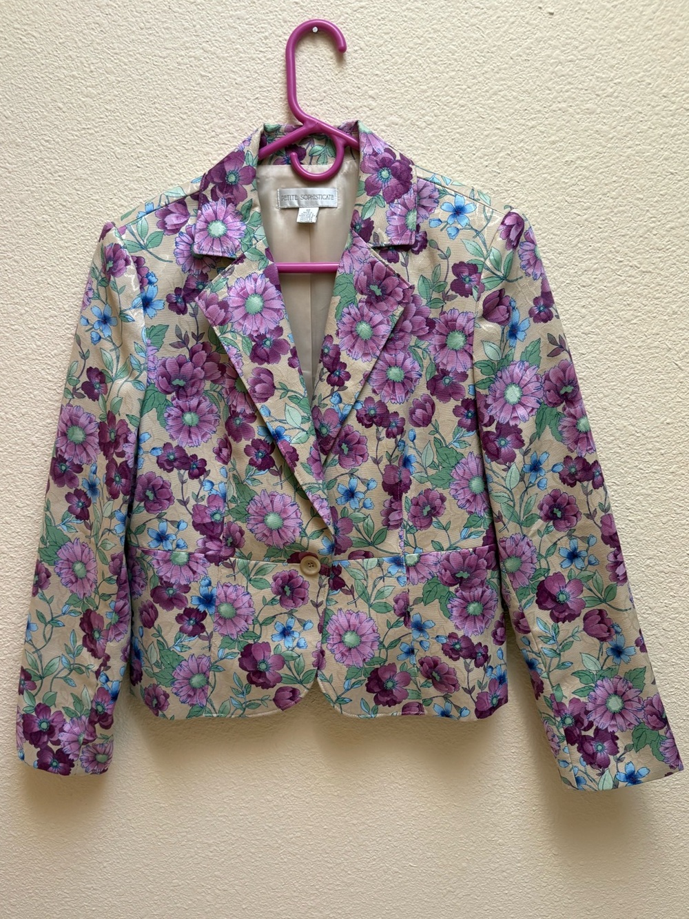 Petite Sophisticate Lavender & Cream Floral Blazer